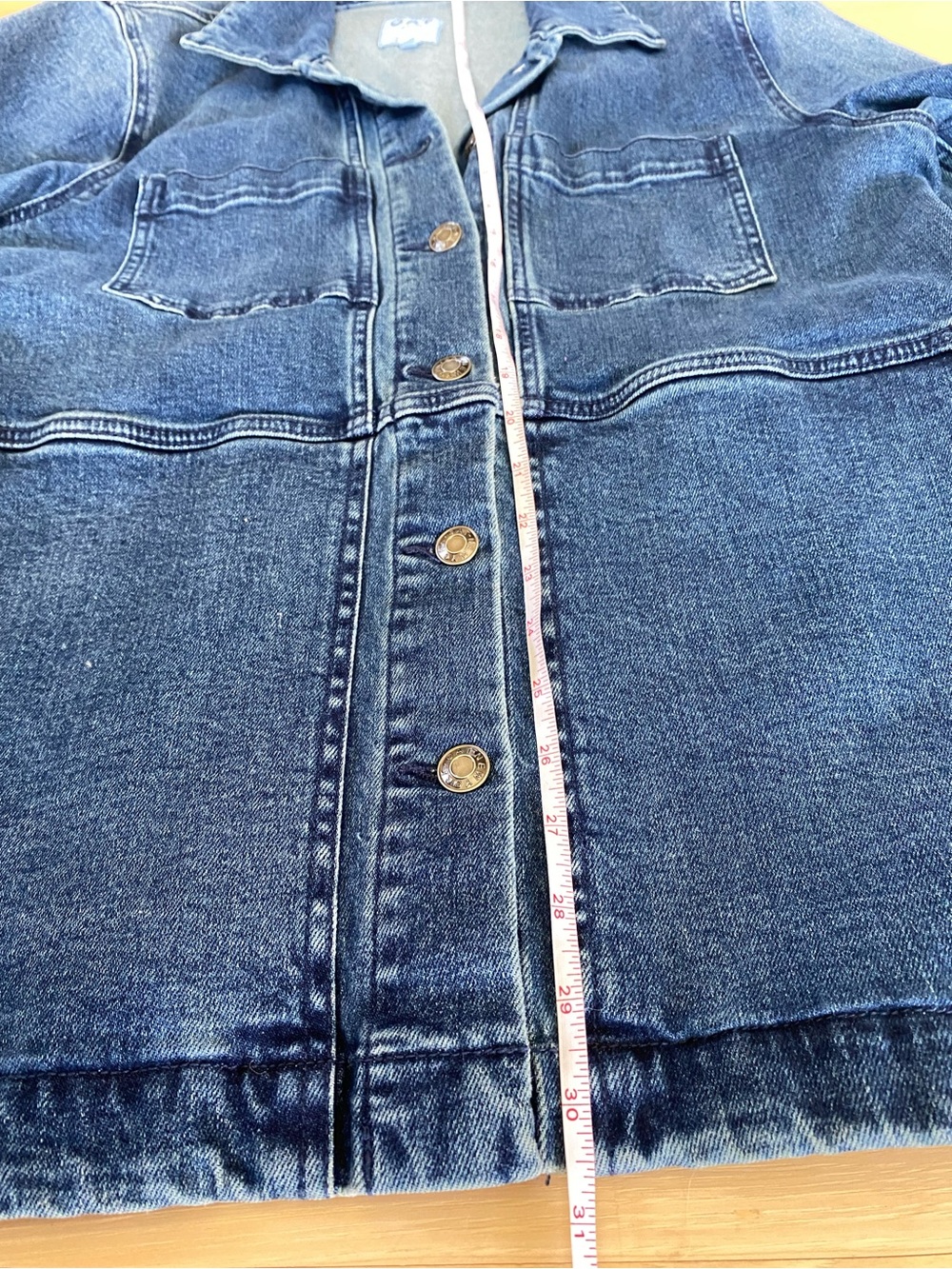 OAT New York Denim Belted Jean Jacket Blue Large - Picture 9 of 11